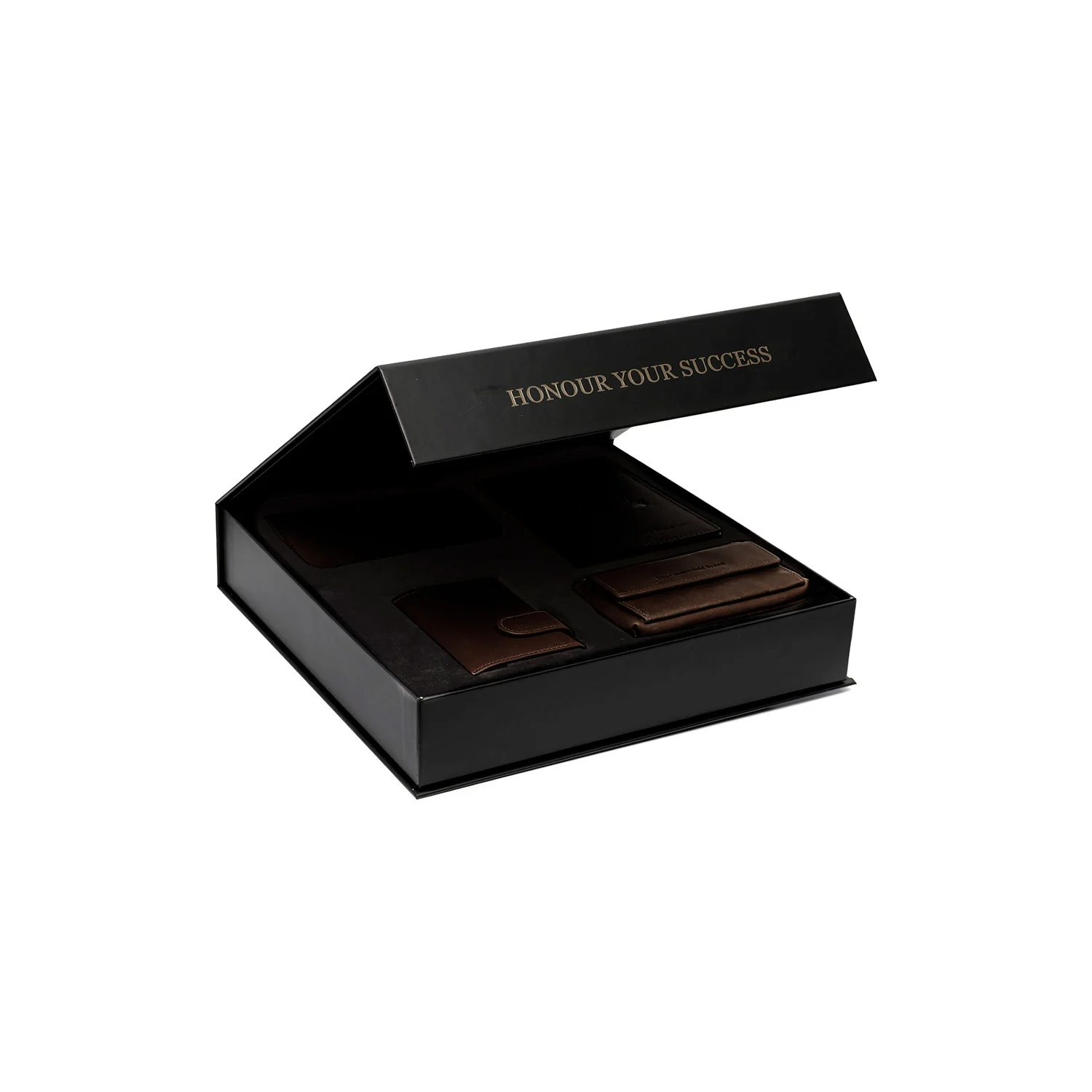 Gift Set Leather Card Holder Brown Leicester - Image 5