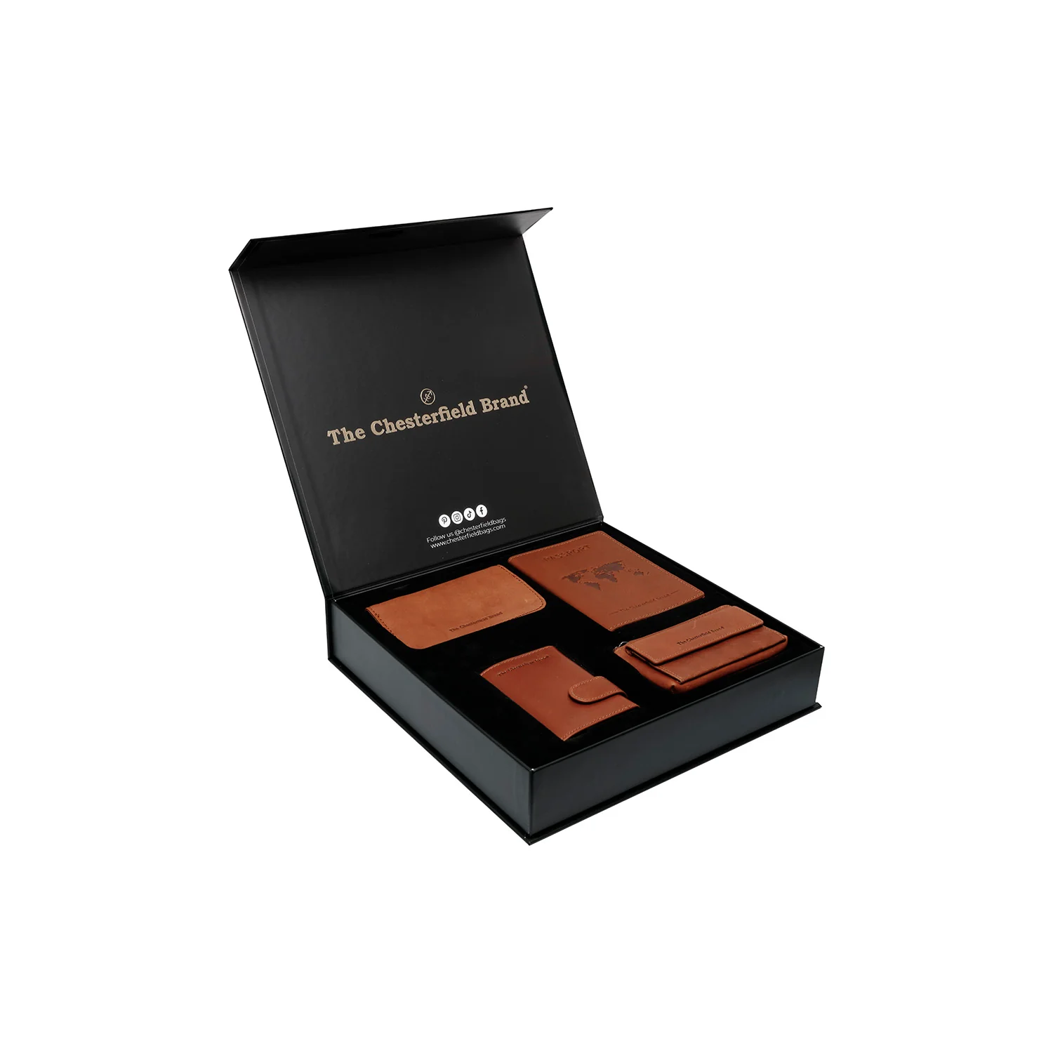 Gift Set Leather Card Holder Cognac Leicester - Image 4