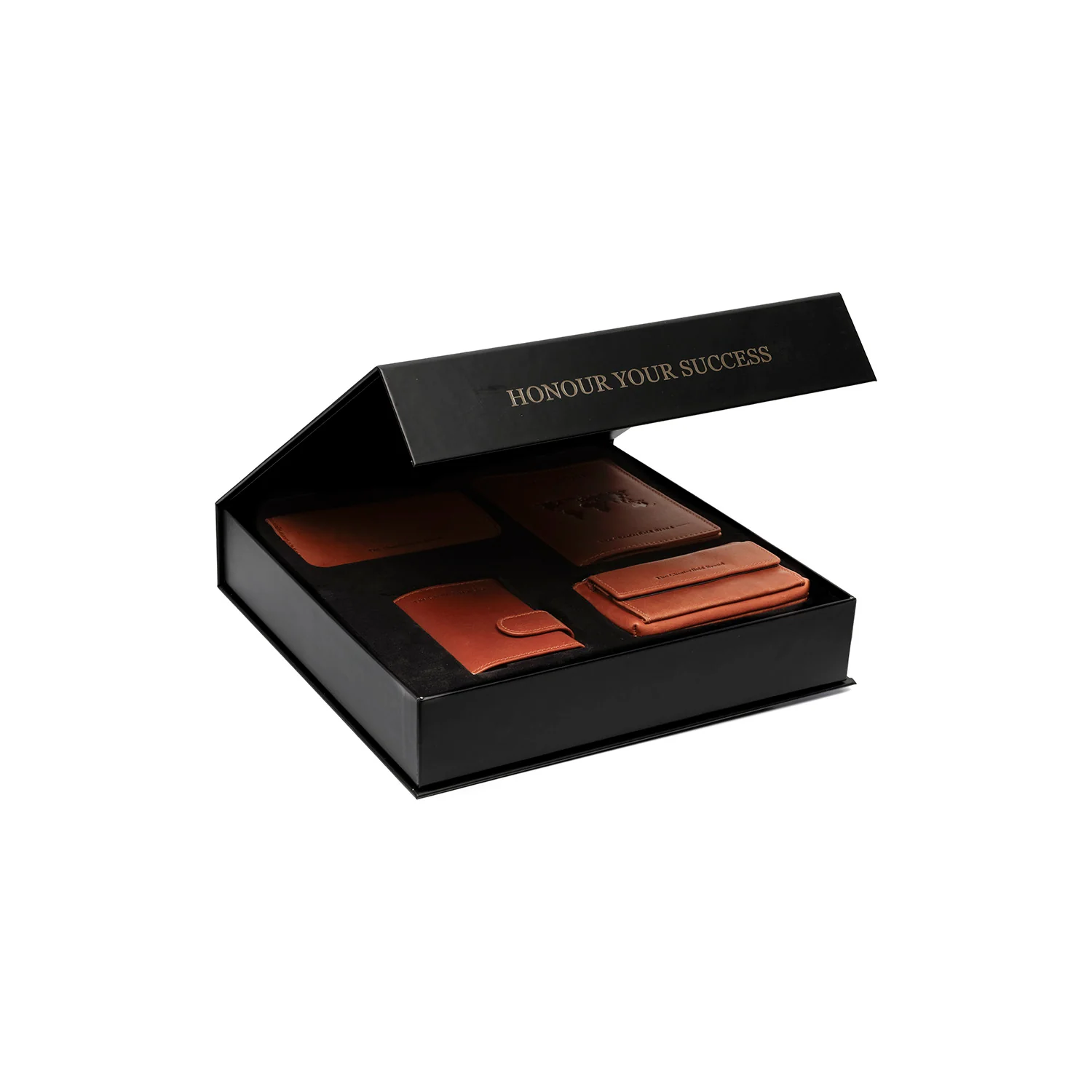 Gift Set Leather Card Holder Cognac Leicester - Image 5