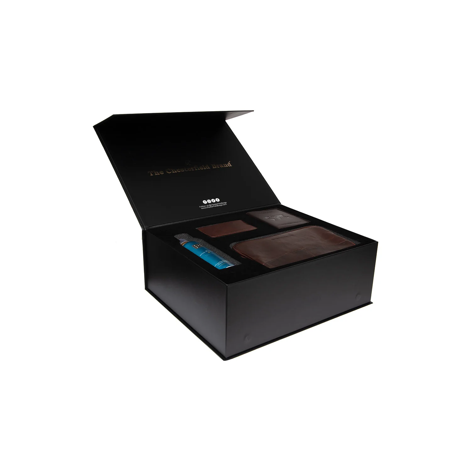 Gift Set Leather Toiletry Bag Brown Stacey with Rituals Shower Foam - Image 4