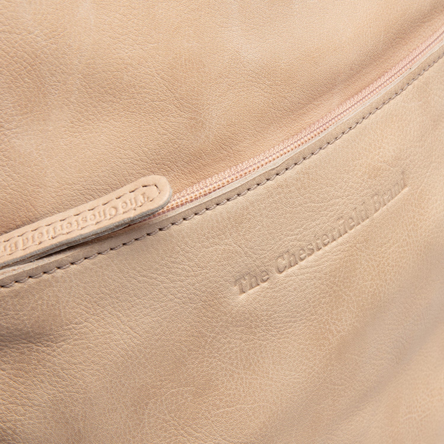 Leather Backpack Beige Bern - Image 2