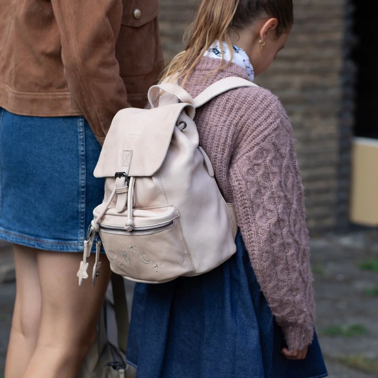 Leather Backpack Beige Westwick - Image 2