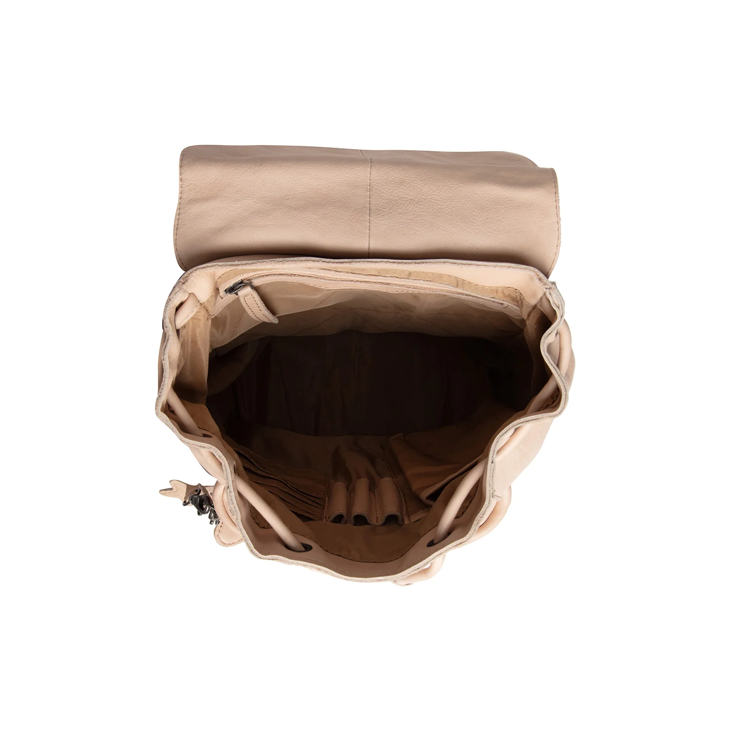 Leather Backpack Beige Westwick - Image 7