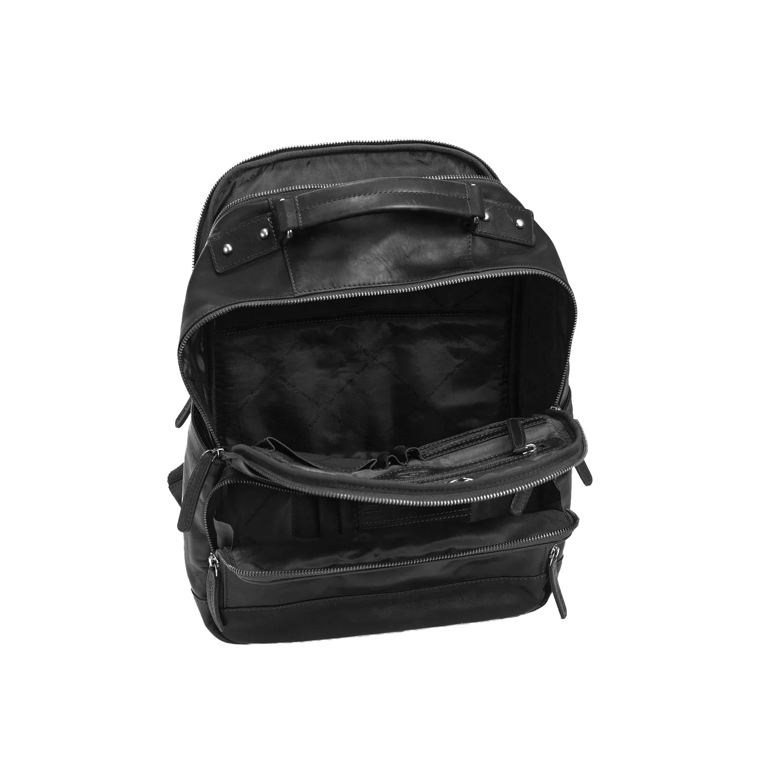 Leather Laptop Backpack Black Austin - Image 4