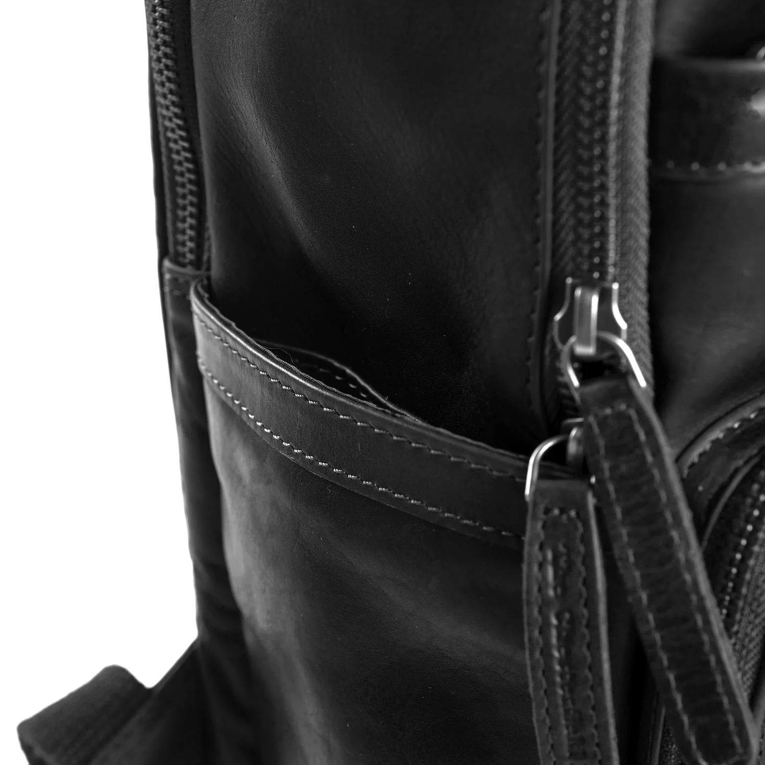 Leather Laptop Backpack Black Austin - Image 6