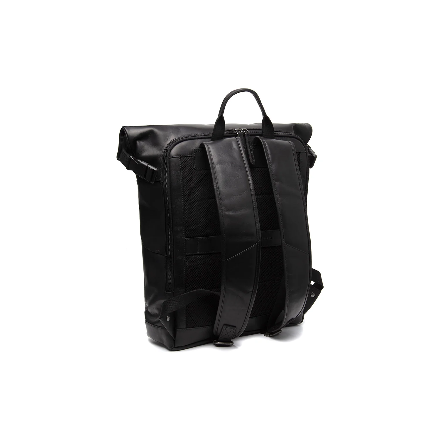 Leather Roll-top Backpack Black Liverpool - Image 7