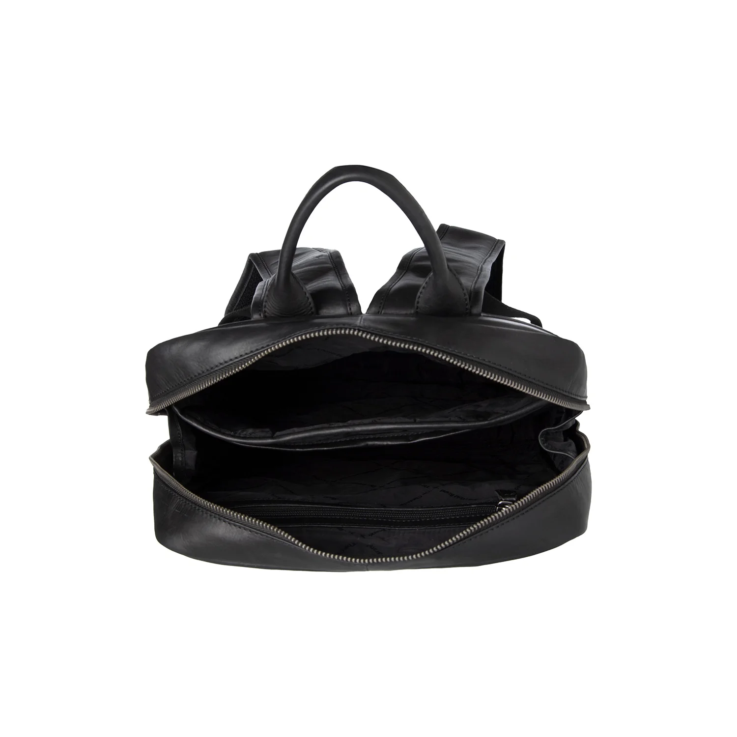 Leather Laptop Backpack Black Nicola - Image 3