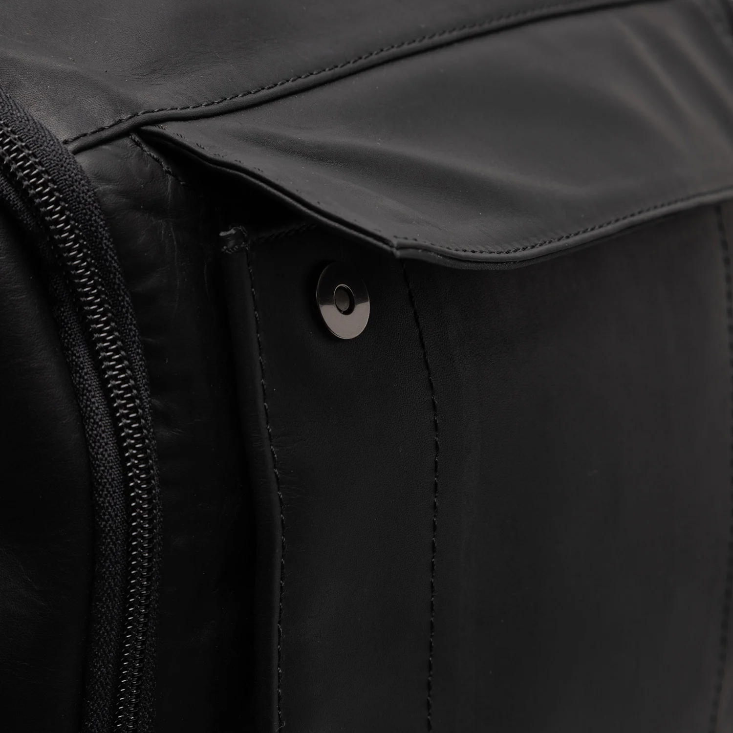 Leather Laptop Backpack Black Rich - Image 7