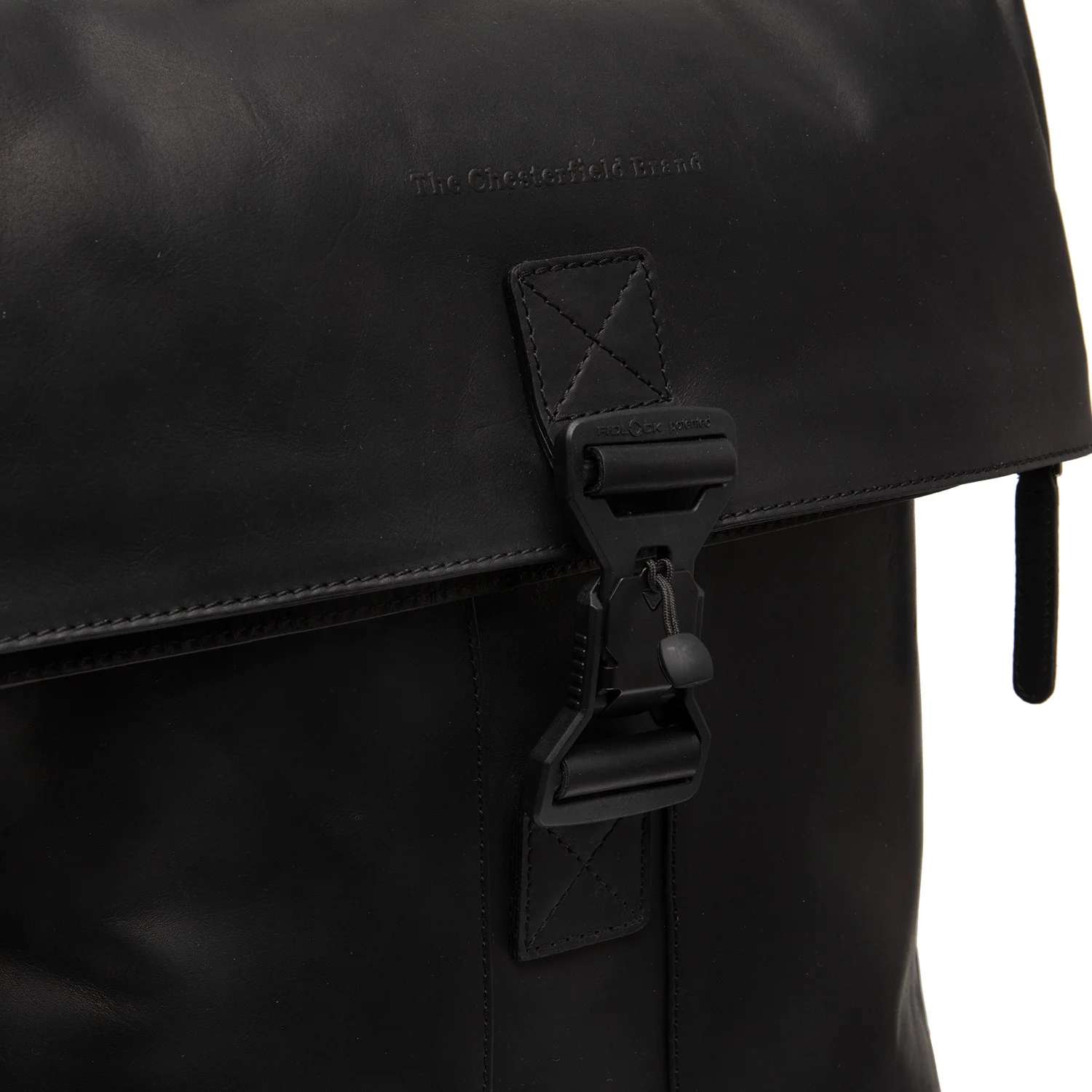 Leather Laptop Backpack Black Savona - Image 4