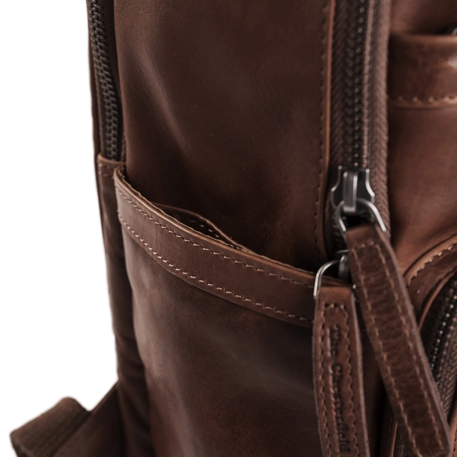 Leather Laptop Backpack Brown Austin - Image 5