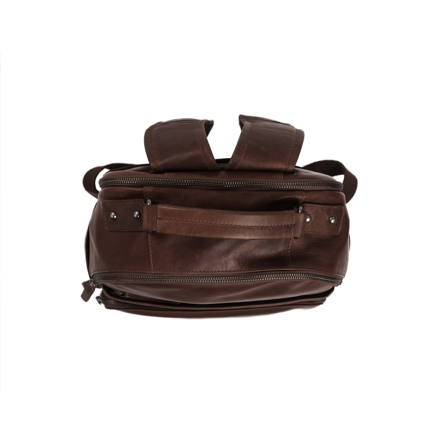 Leather Laptop Backpack Brown Austin - Image 6