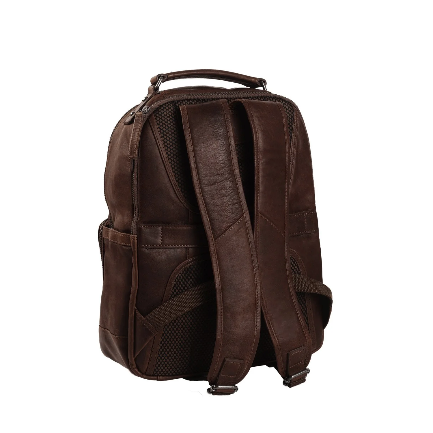 Leather Laptop Backpack Brown Austin - Image 7