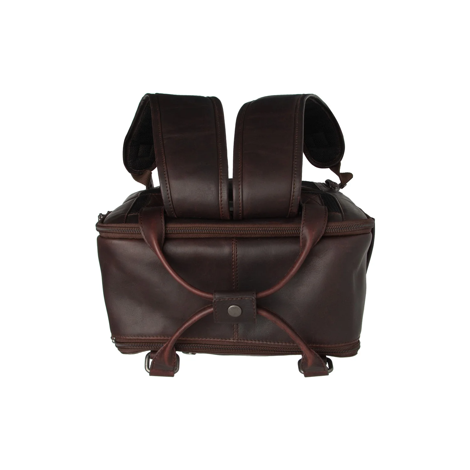 Leather Laptop Backpack Brown Calden - Image 4