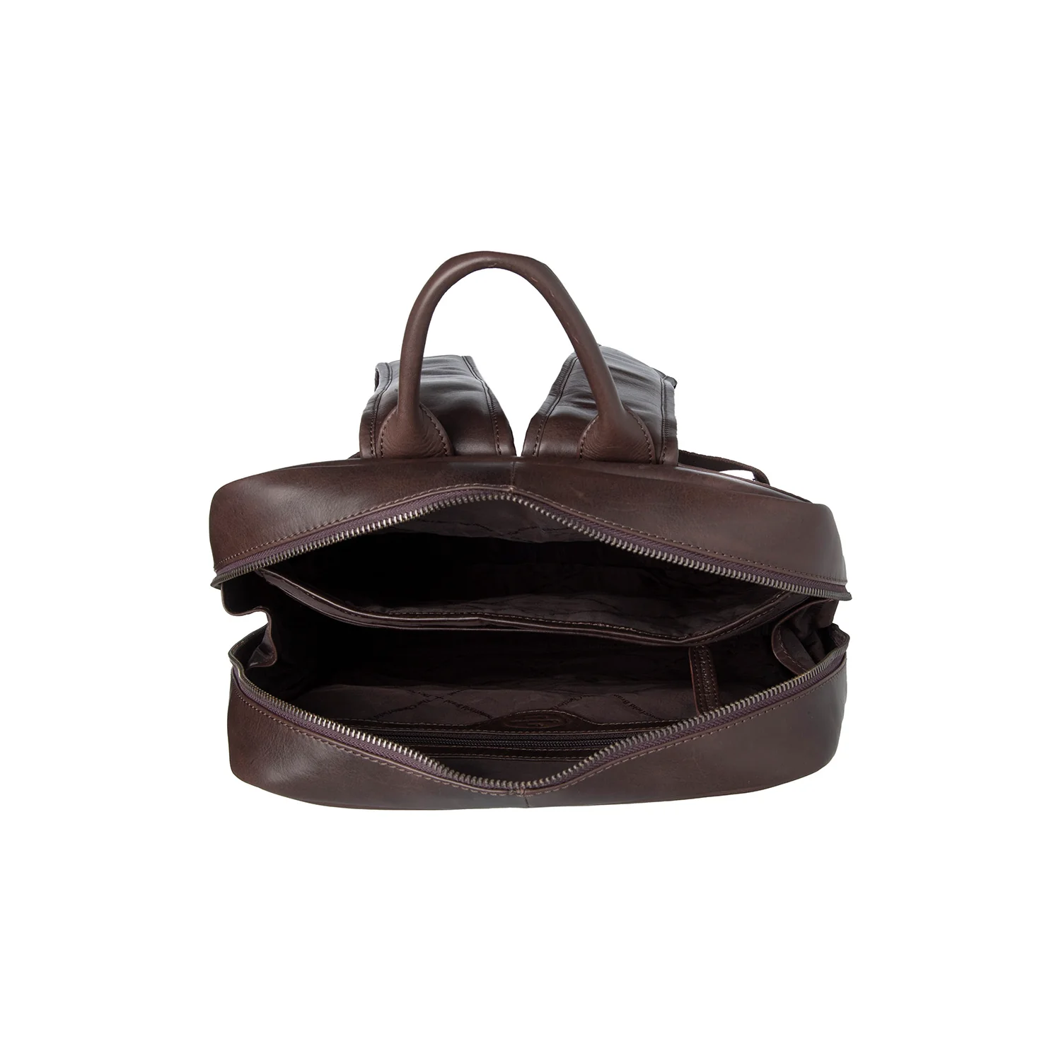 Leather Laptop Backpack Brown Nicola - Image 4