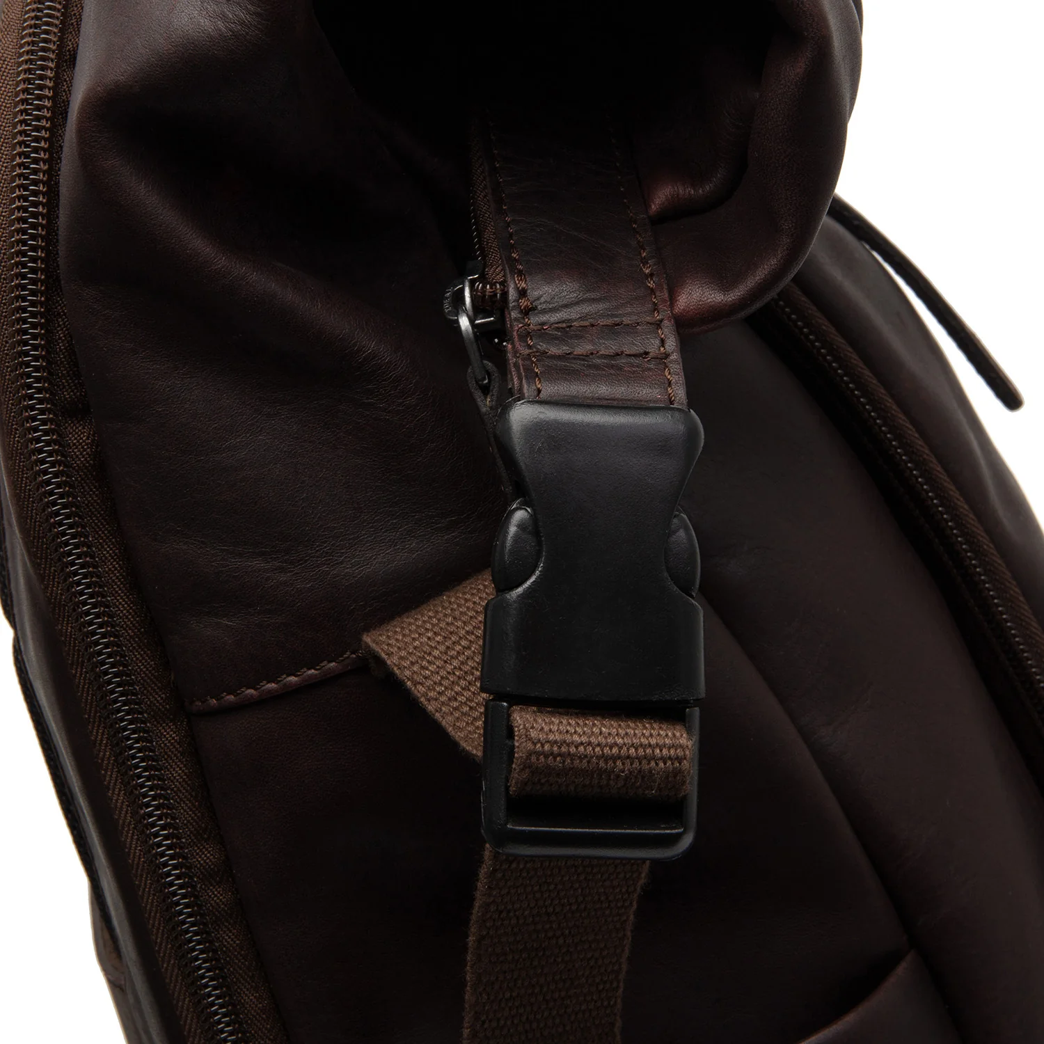 Leather Roll-top Backpack Brown Remo - Image 7