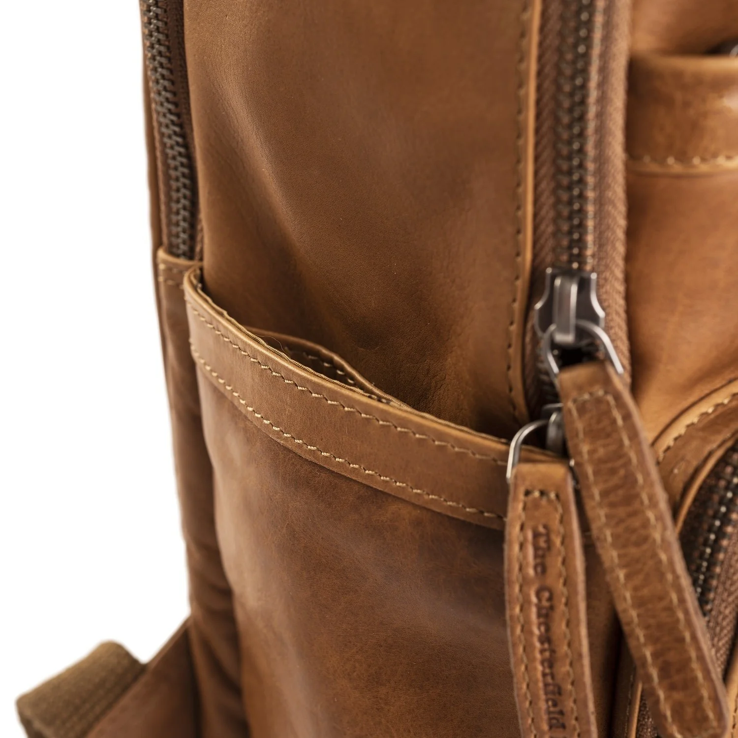 Leather Laptop Backpack Cognac Austin - Image 5