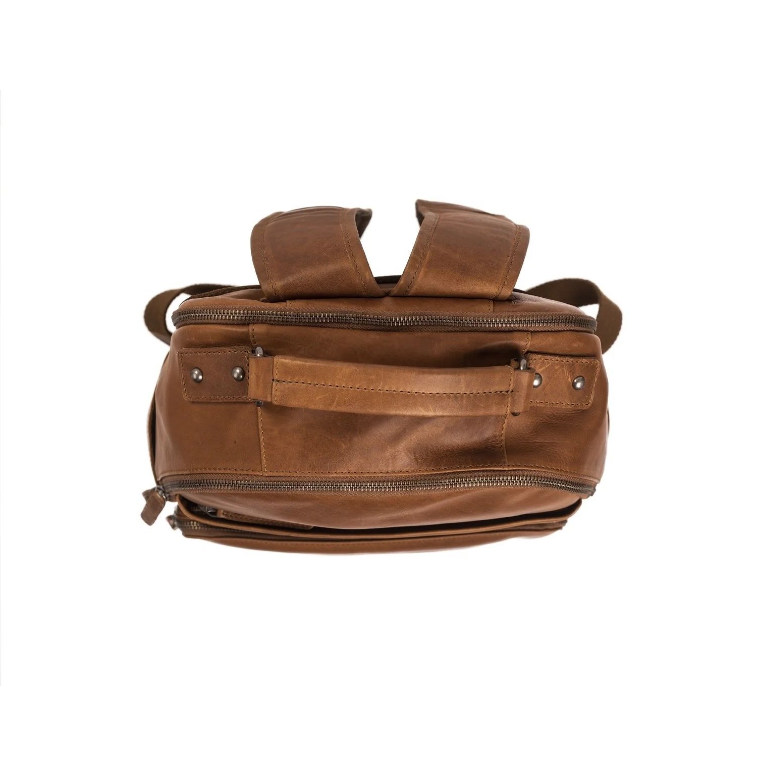 Leather Laptop Backpack Cognac Austin - Image 6