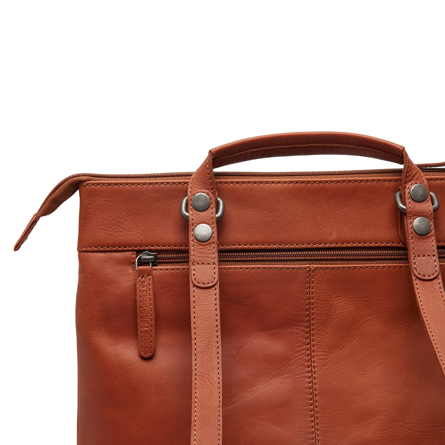 Leather Laptop Backpack Cognac Caldero - Image 3