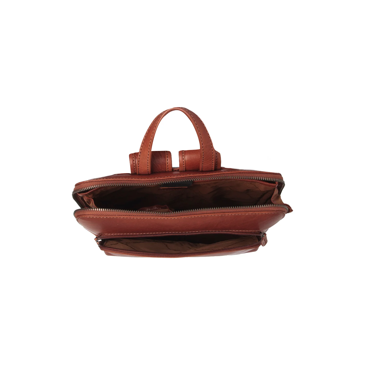Leather Backpack Cognac Fornella - Image 4