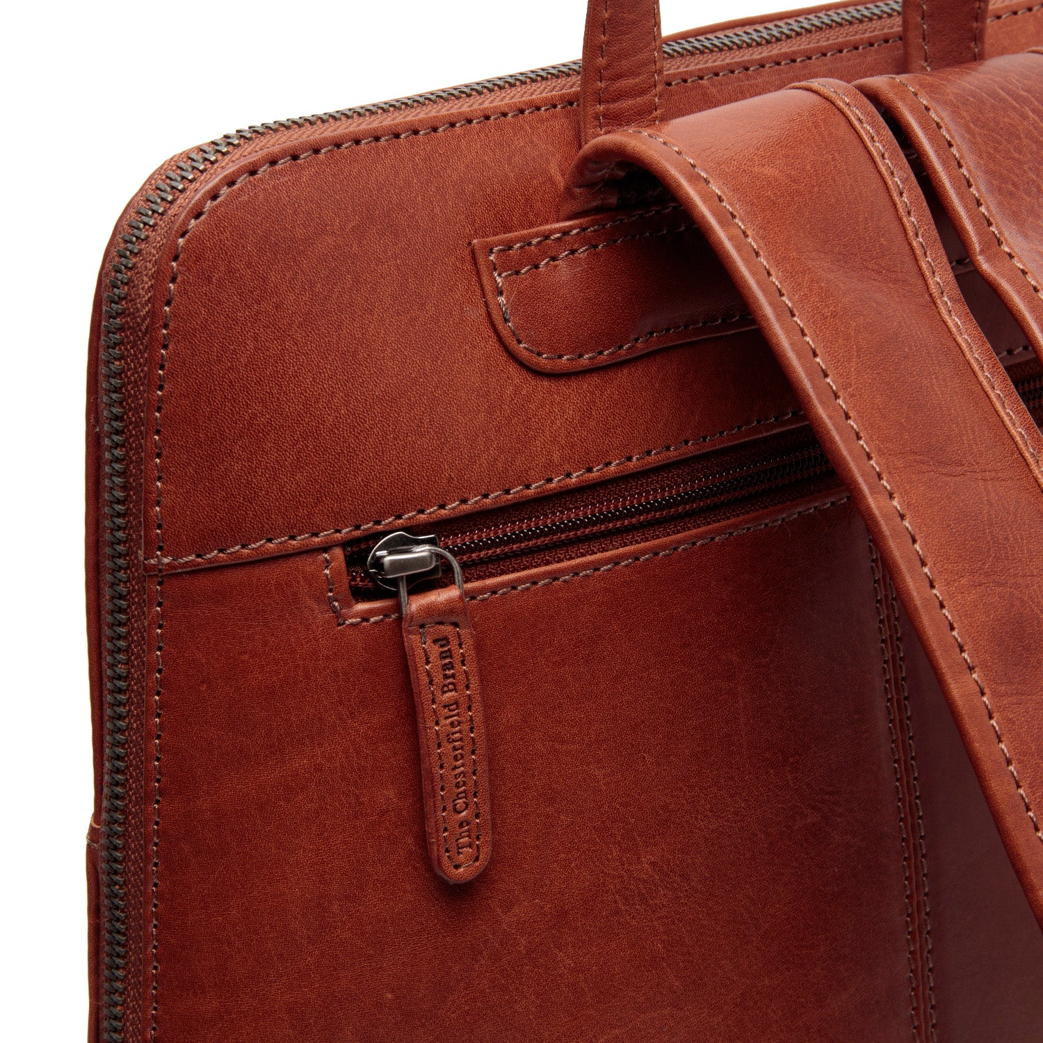 Leather Backpack Cognac Fornella - Image 5