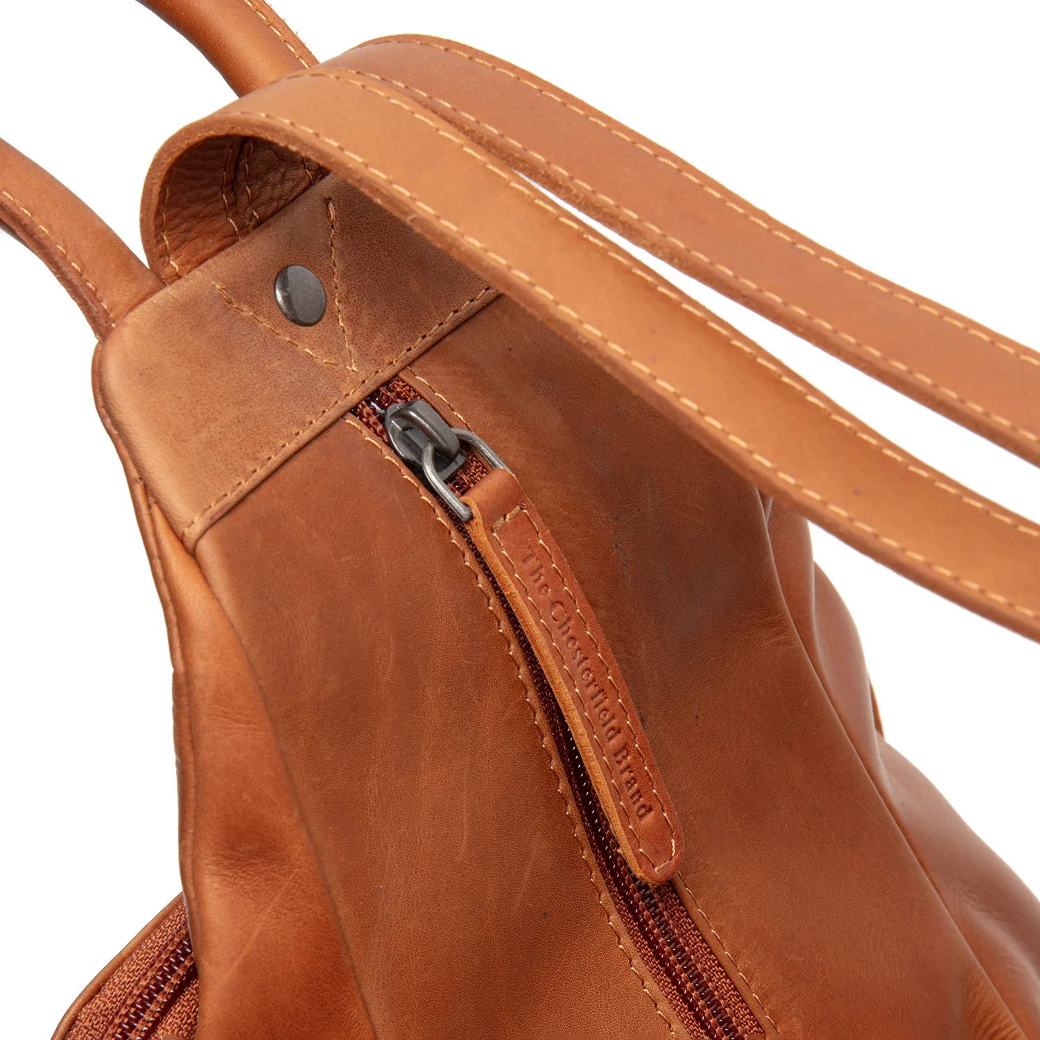 Leather Backpack Cognac Howard - Image 4