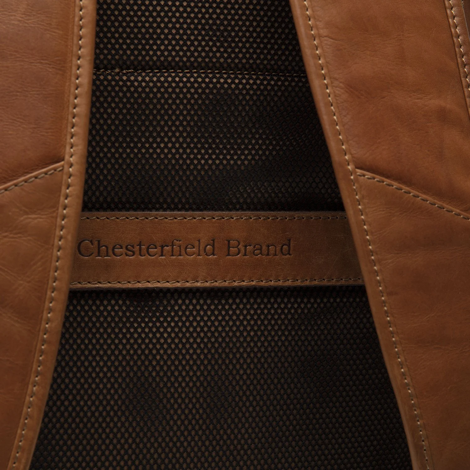 Leather Roll-top Backpack Cognac Liverpool - Image 6