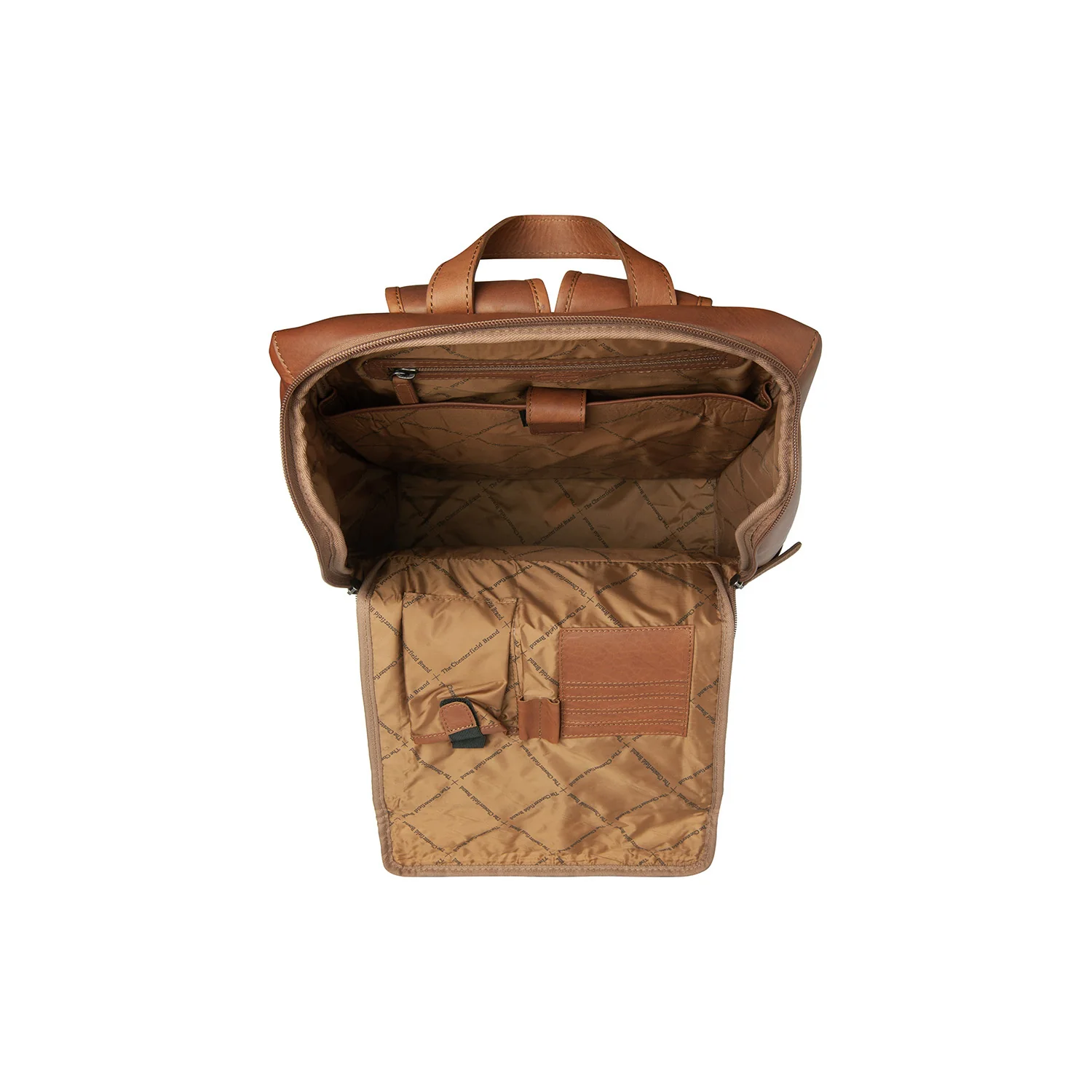 Leather Laptop Backpack Cognac Rich - Image 4