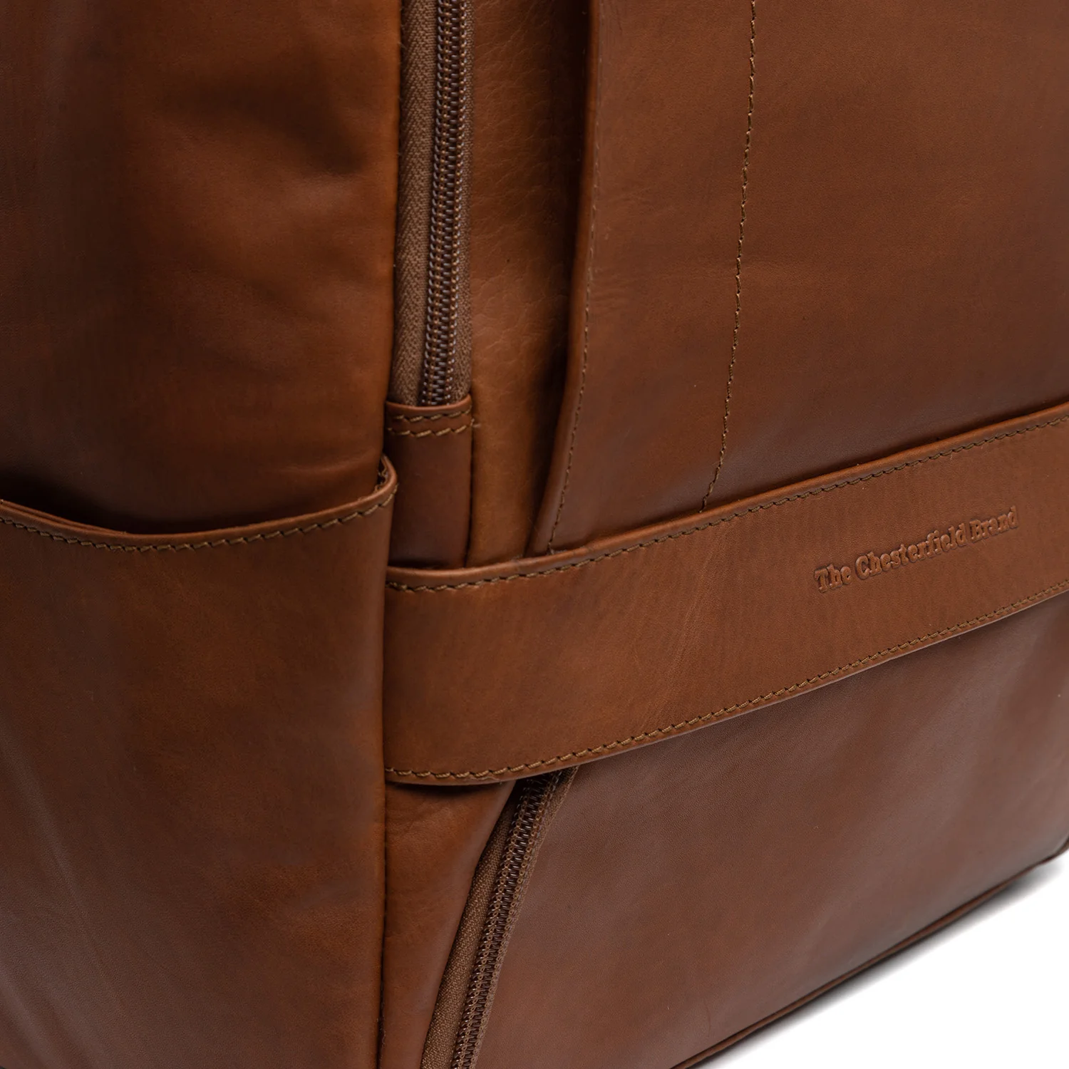 Leather Laptop Backpack Cognac Rich - Image 5