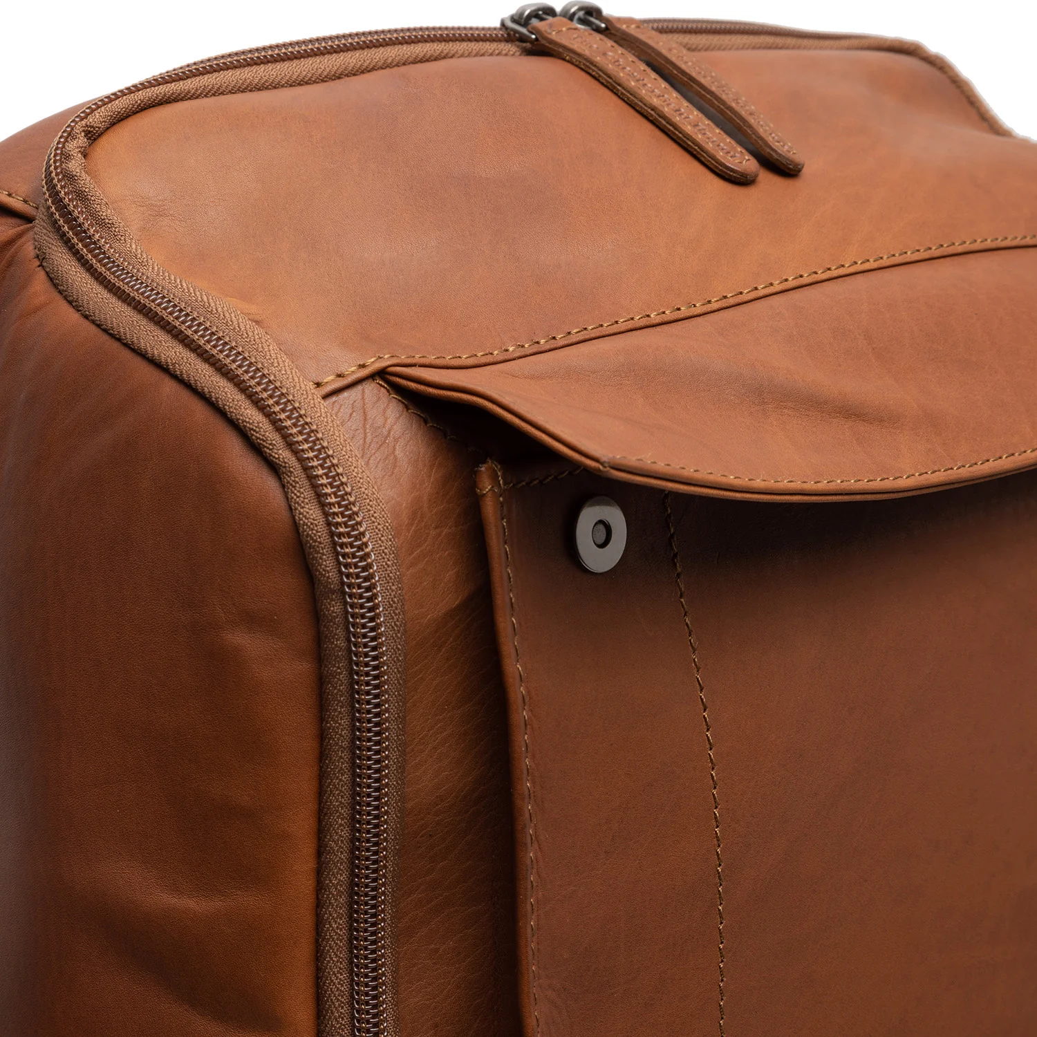 Leather Laptop Backpack Cognac Rich - Image 6