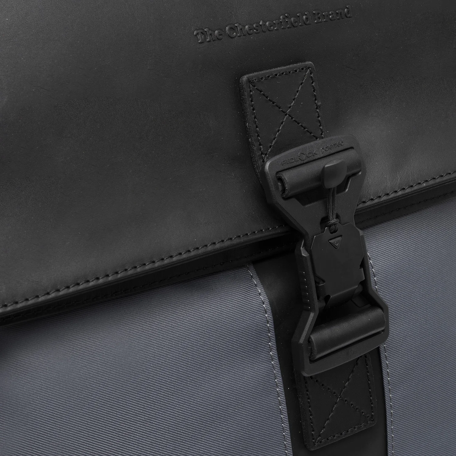Leather Laptop Backpack Light Grey Trondheim - Image 5