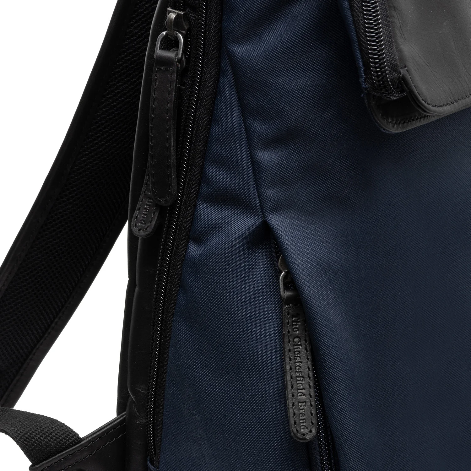 Leather Laptop Backpack Navy Trondheim - Image 5