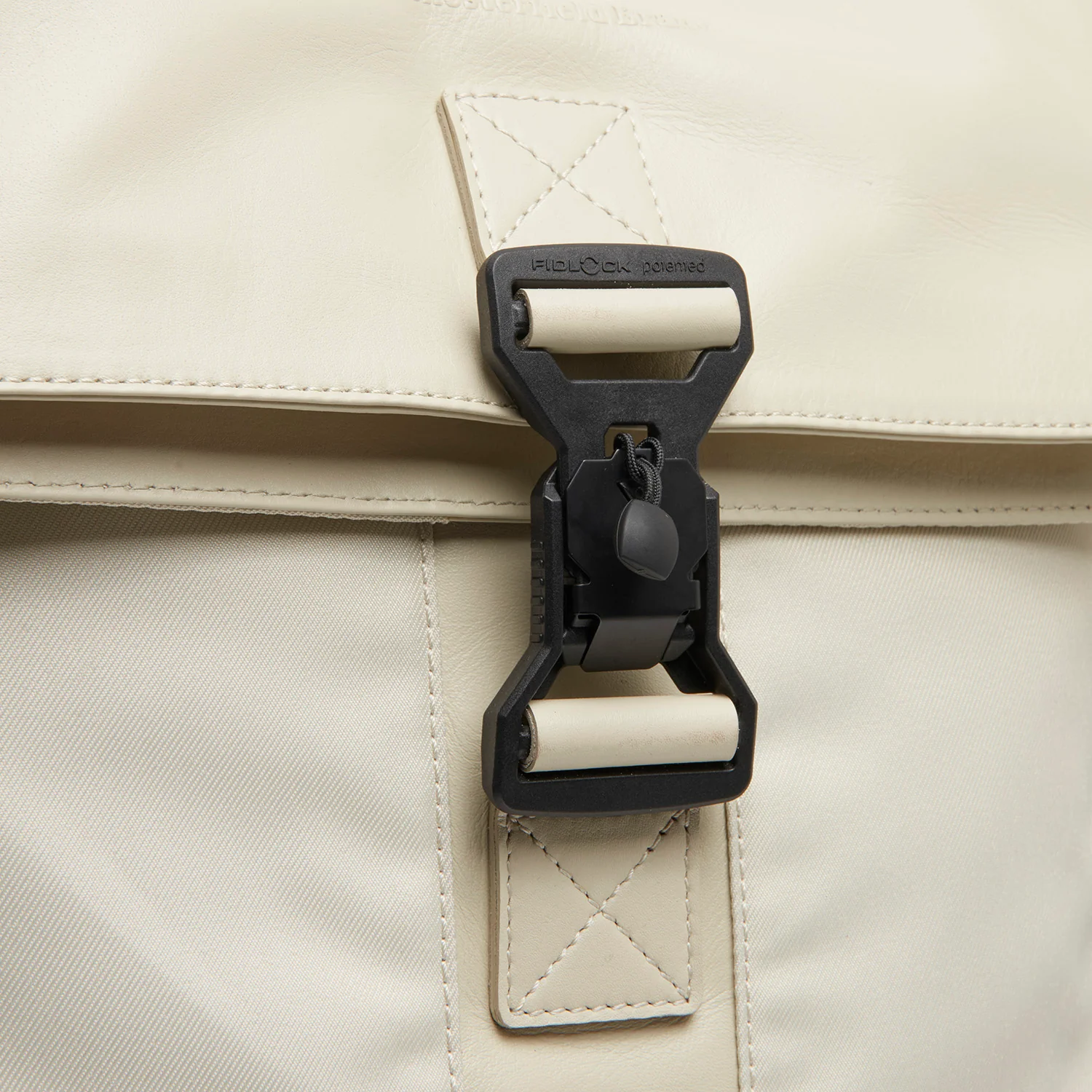 Leather Laptop Backpack Off White Trondheim - Image 3