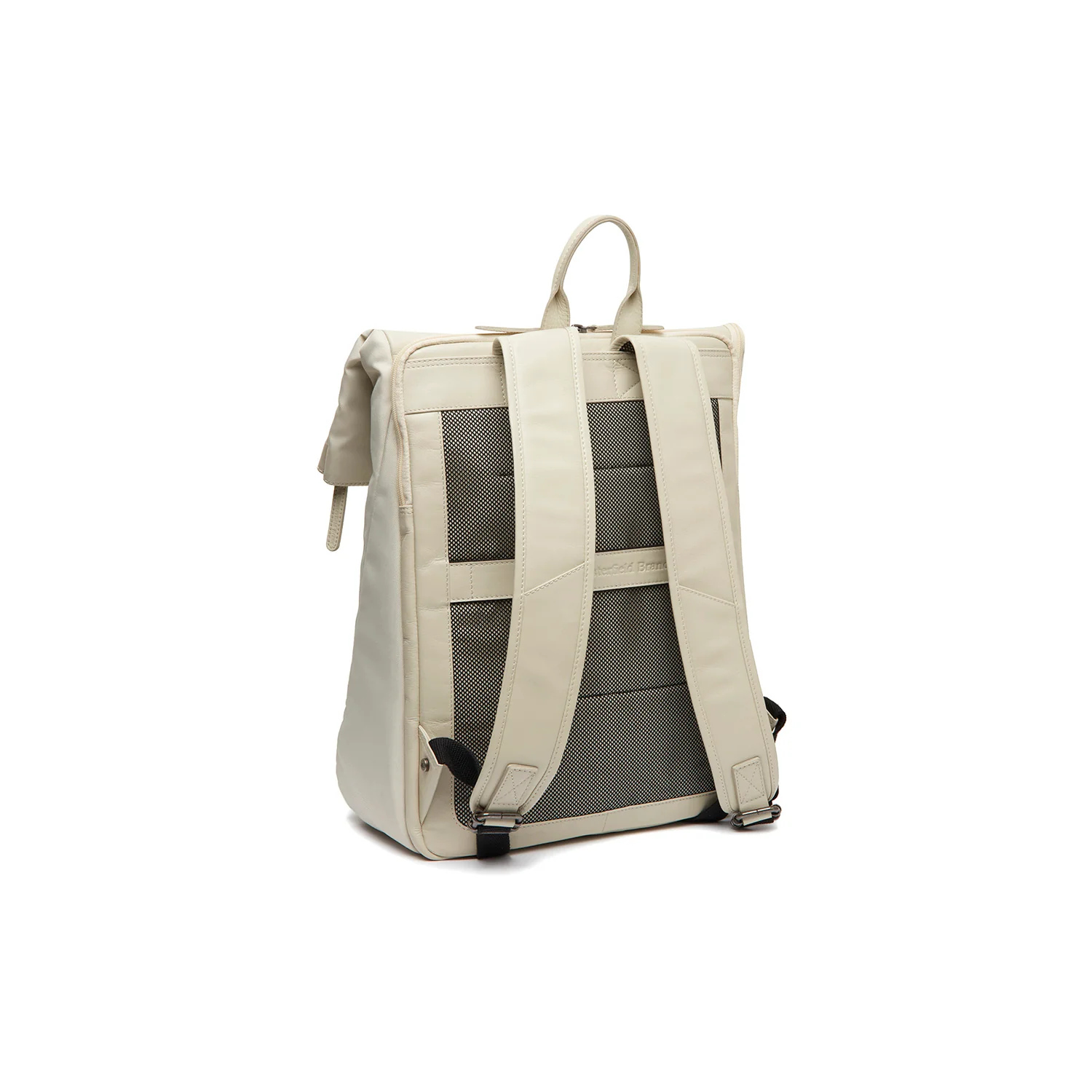 Leather Laptop Backpack Off White Trondheim - Image 7