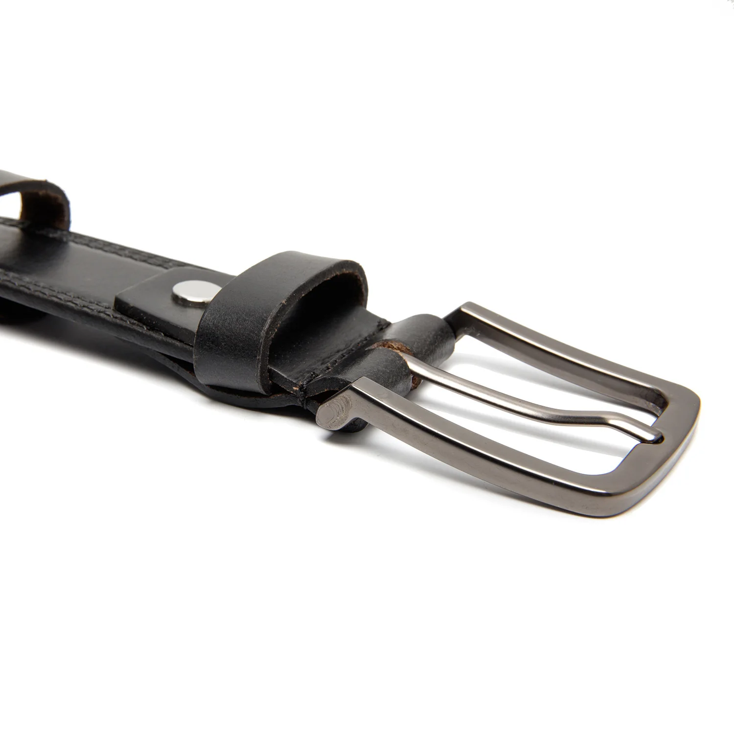 Leather Belt Black Manovo - Image 2
