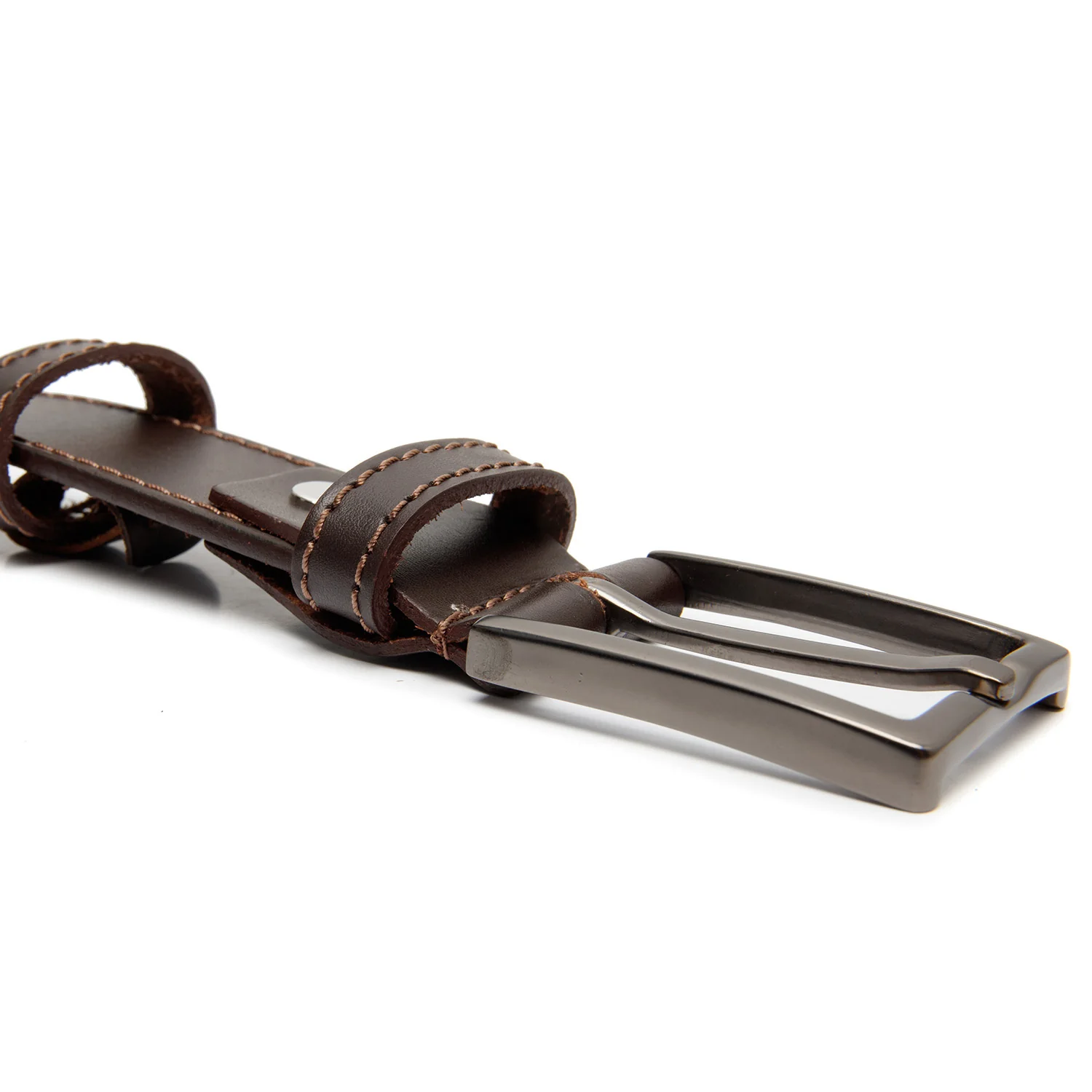 Leather Belt Brown Tanaro - Image 2
