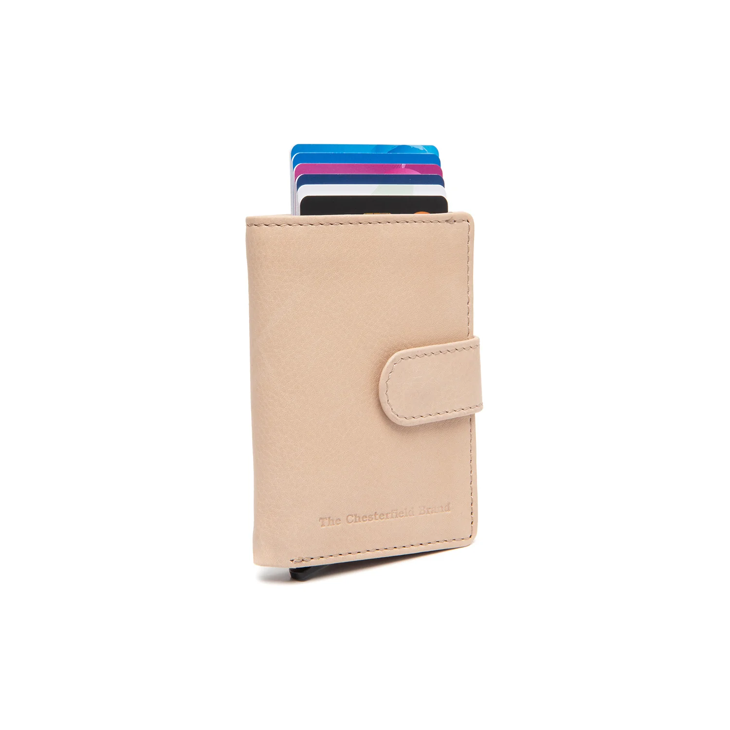 Leather Card Holder Beige Kaunas