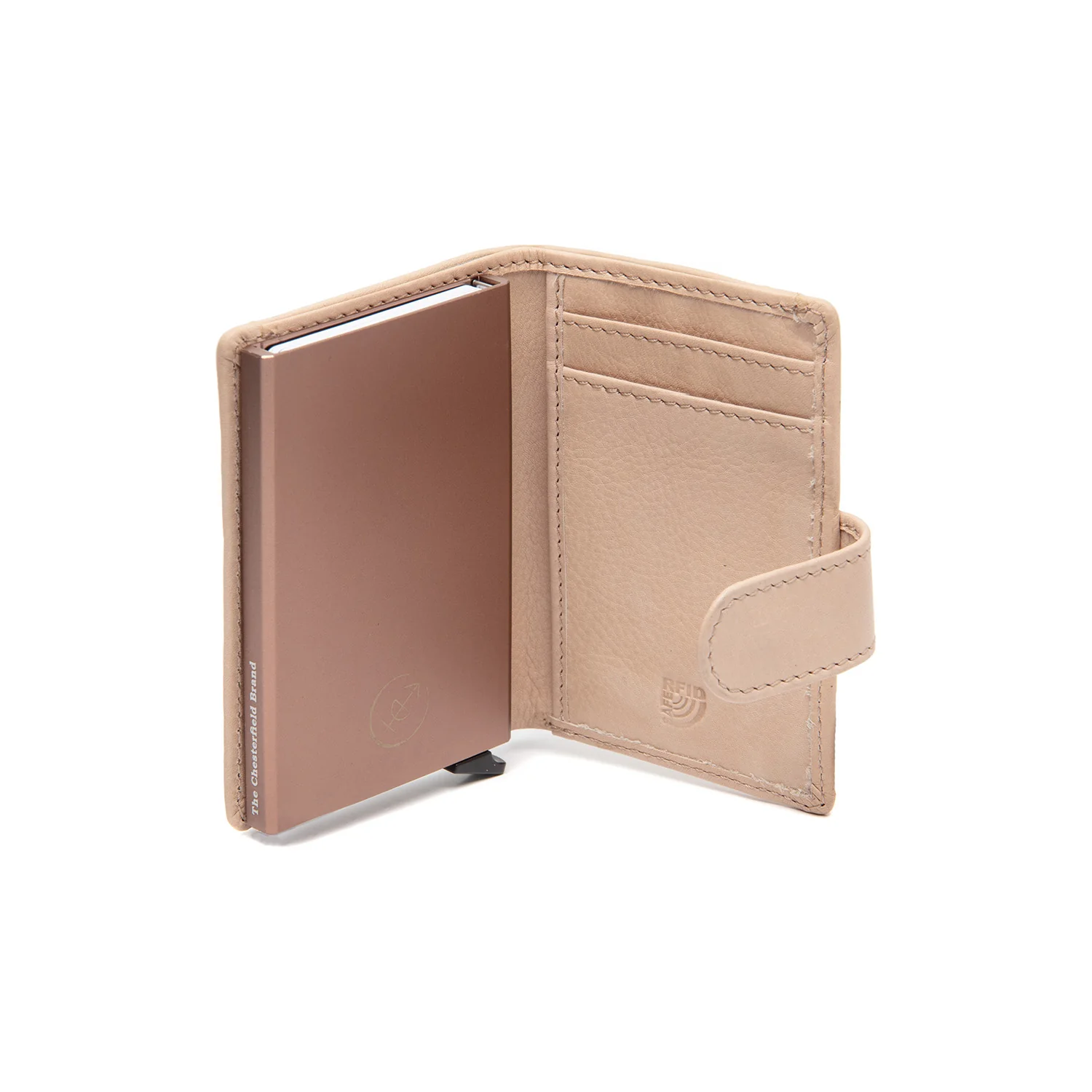 Leather Card Holder Beige Kaunas - Image 3