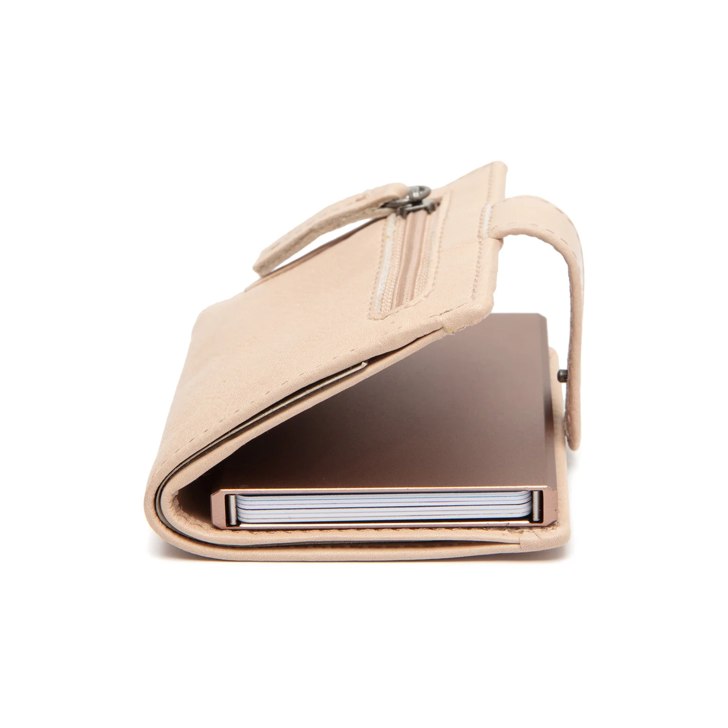 Leather Card Holder Beige Kaunas - Image 4