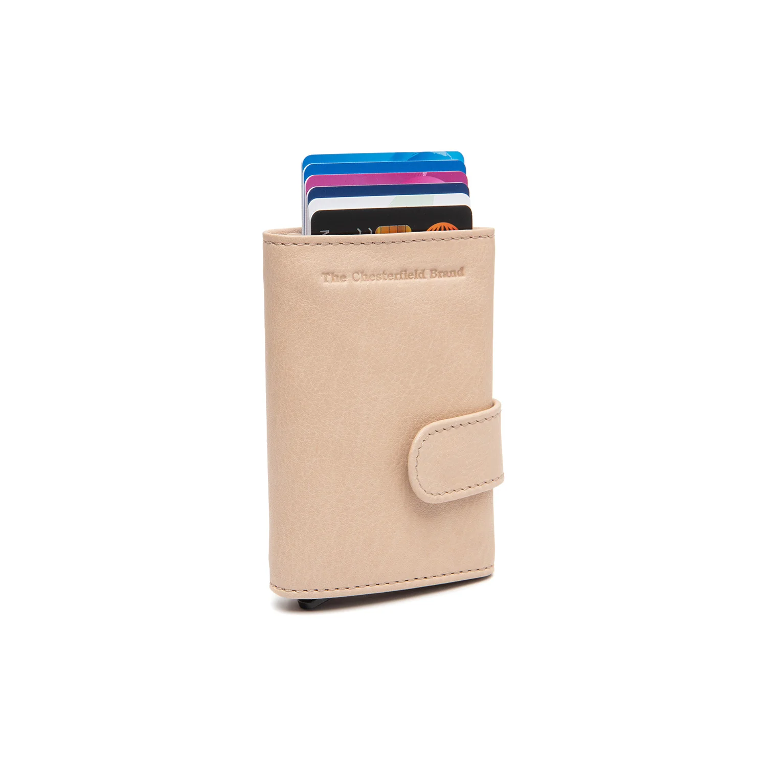 Leather Card Holder Beige Nivala