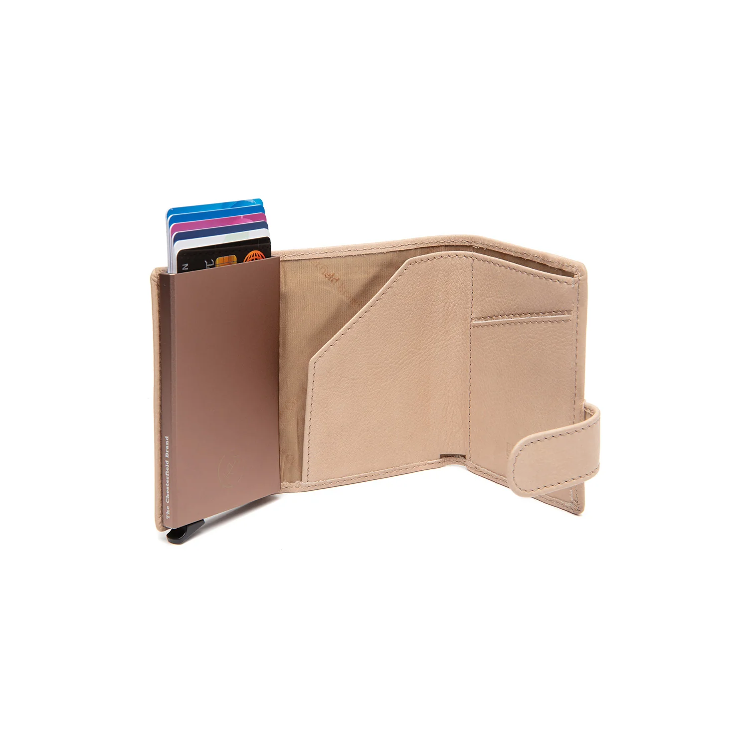 Leather Card Holder Beige Nivala - Image 2