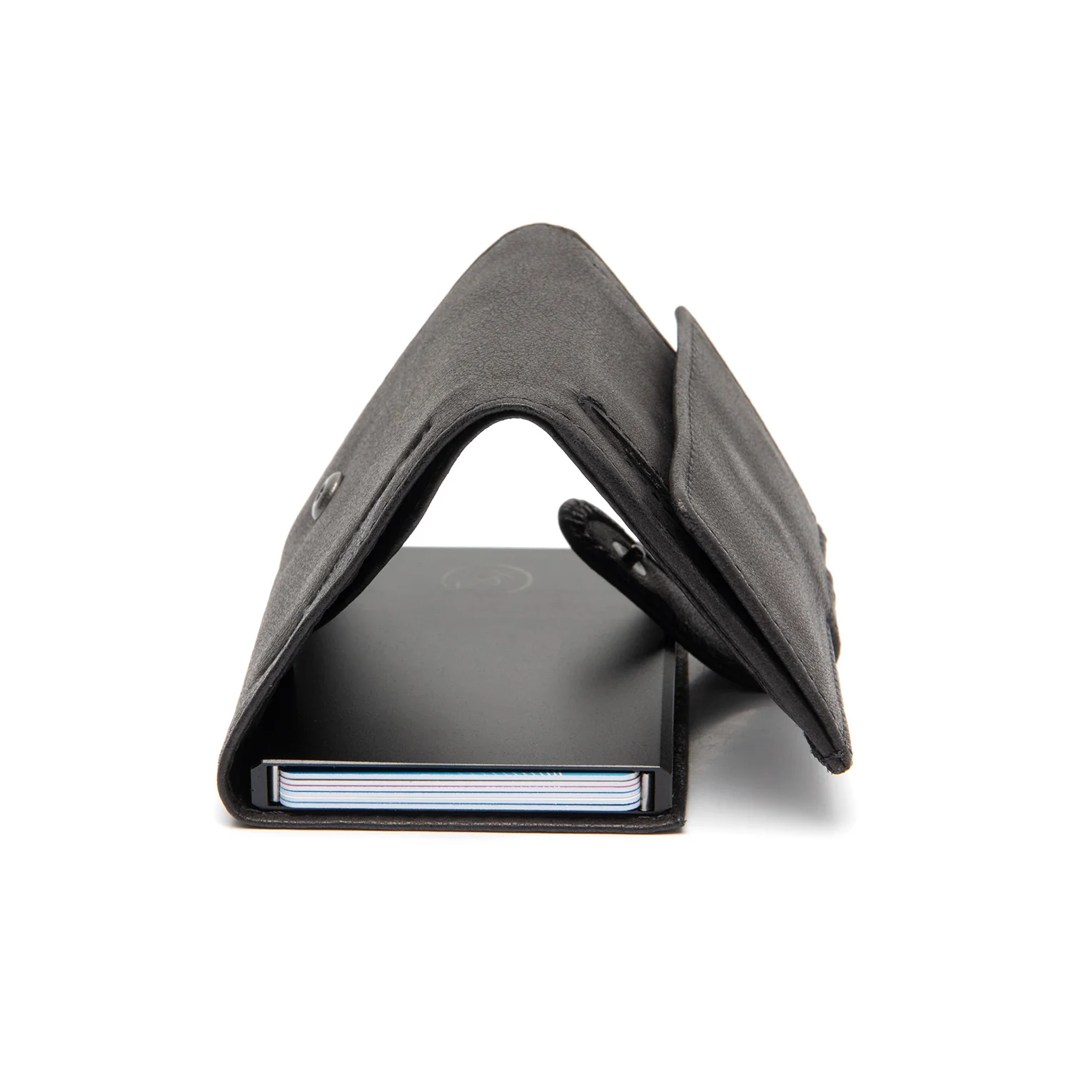 Leather Card Holder Black Iriona - Image 3