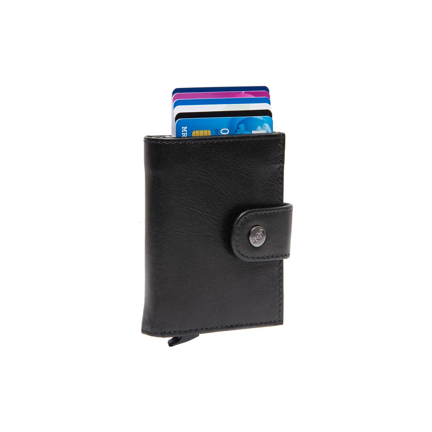 Leather Card Holder Black Lesina