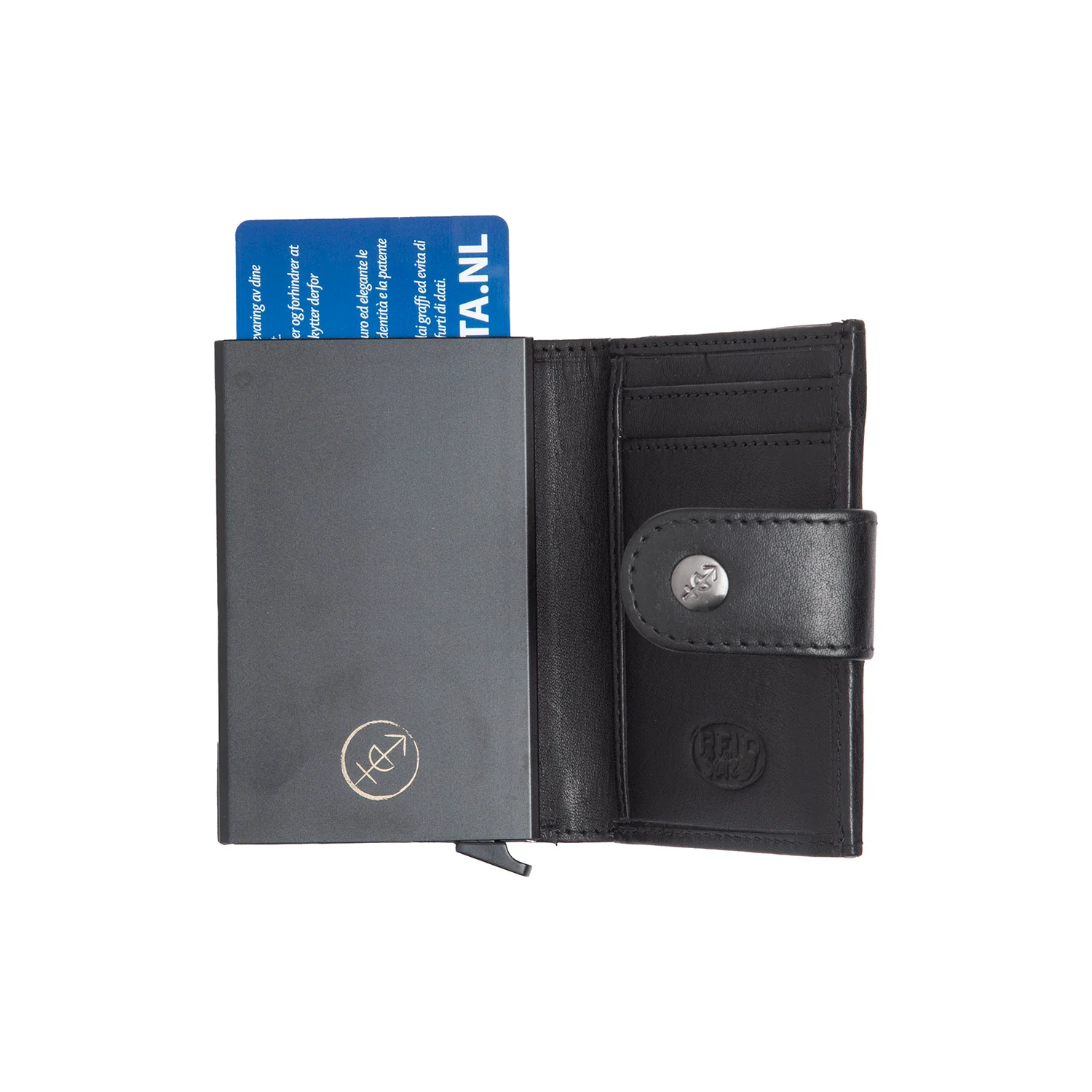 Leather Card Holder Black Lesina - Image 2
