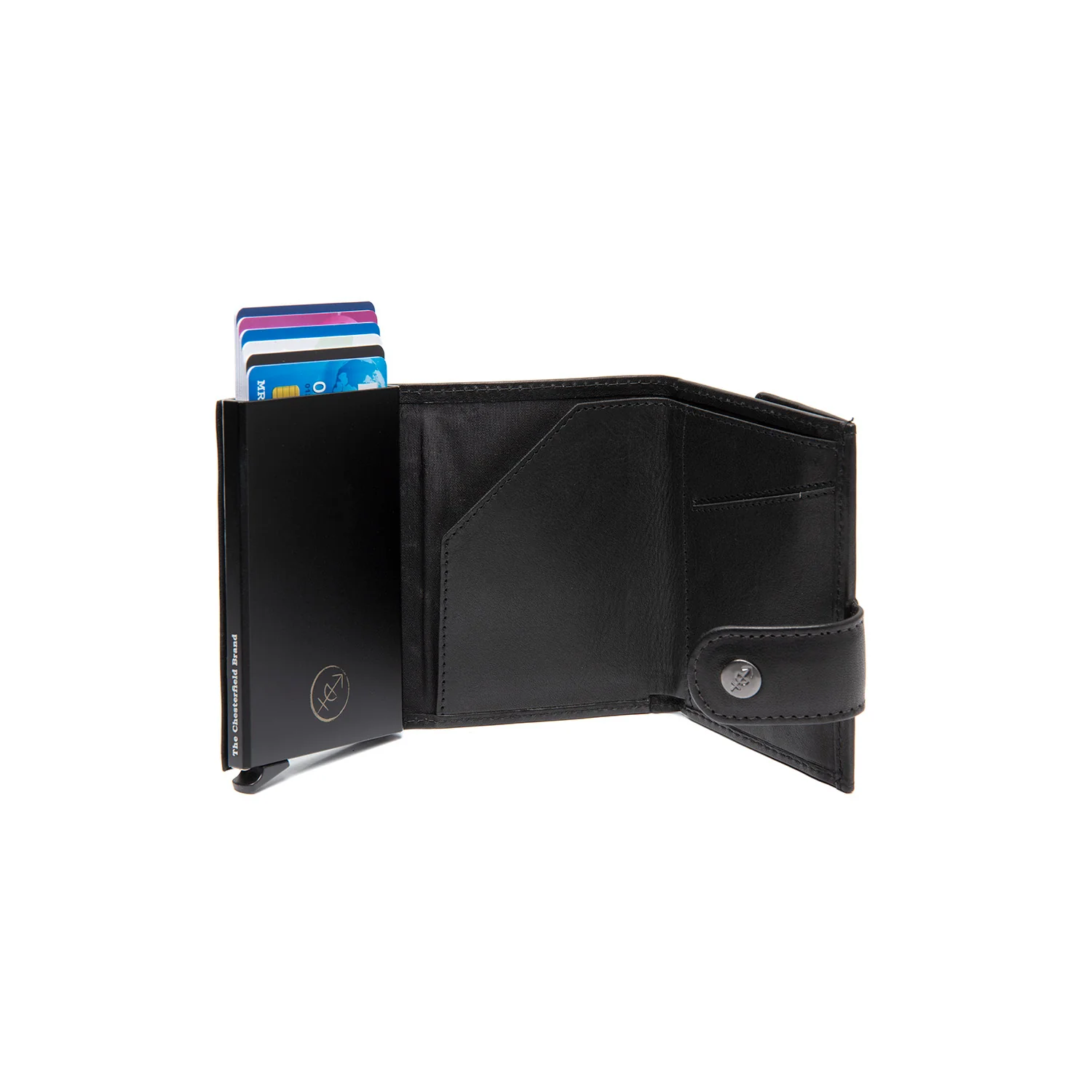 Leather Card Holder Black Varrano - Image 4