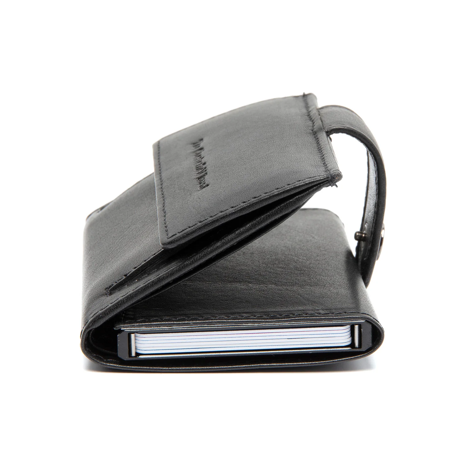 Leather Card Holder Black Varrano - Image 5