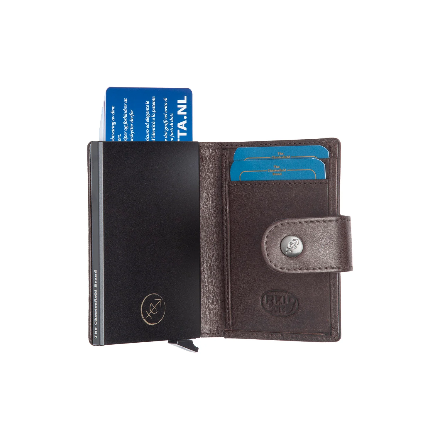 Leather Card Holder Brown Barrea - Image 3