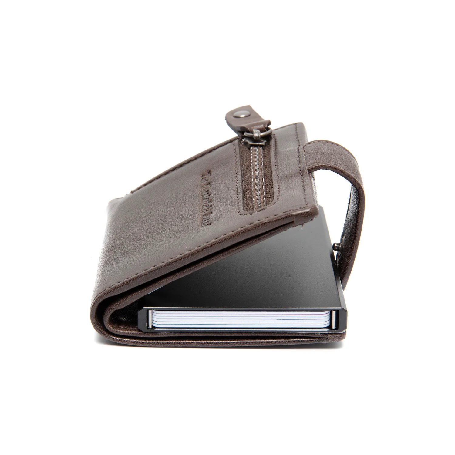 Leather Card Holder Brown Barrea - Image 4