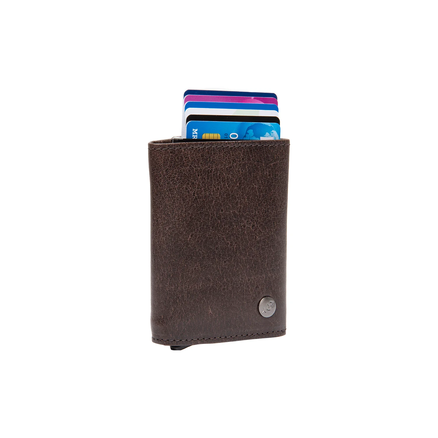 Leather Card Holder Brown Gabriela