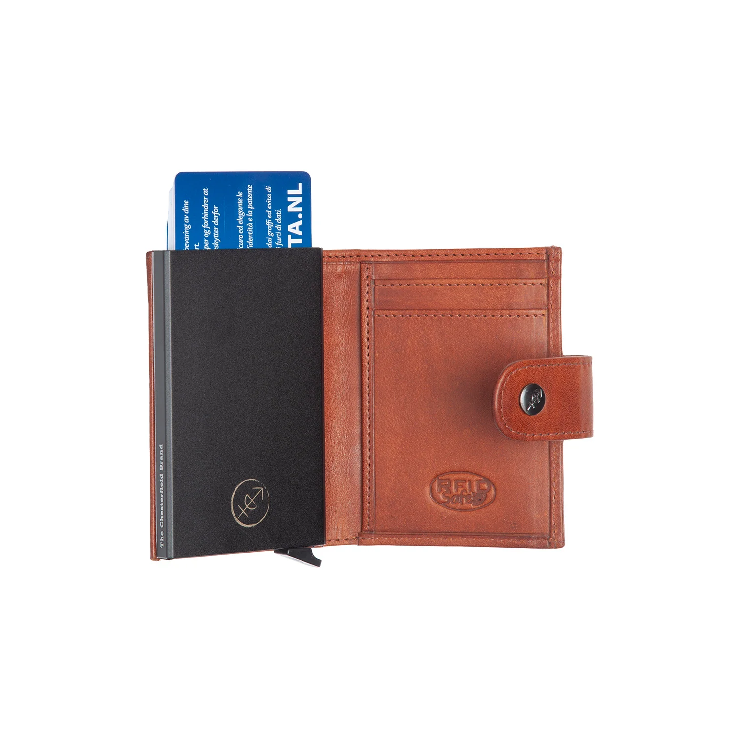 Leather Card Holder Cognac Lesina - Image 3