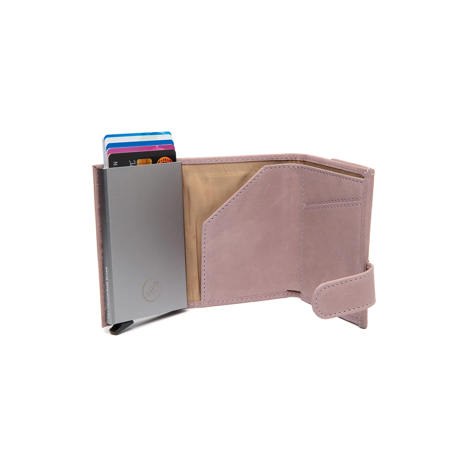 Leather Card Holder Lavender Lilac Iriona - Image 2